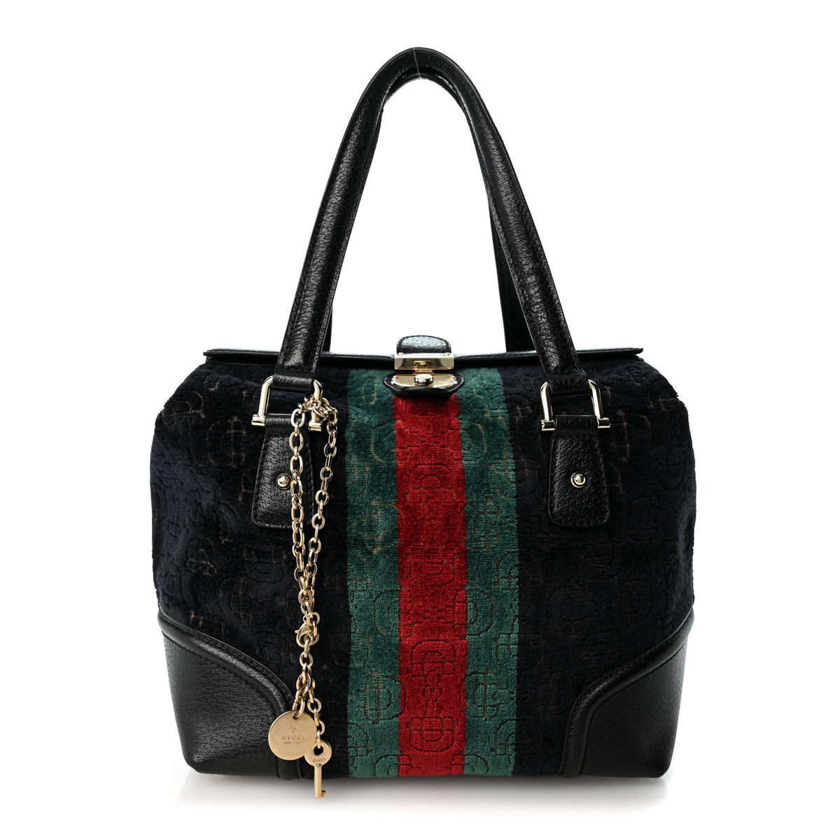 Velvet Horsebit Embossed Treasure Boston Black Multicolor