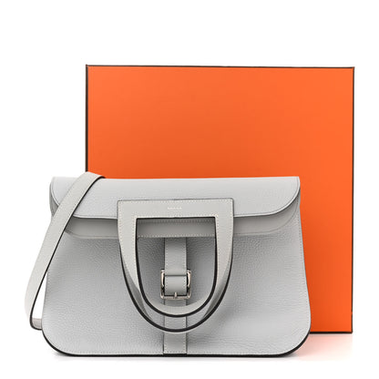 Hermes Taurillon Clemence Halzan 31 GM Gris Perle 12 of 12