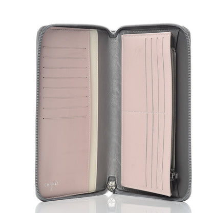 Chanel Metallic Aged Calfskin Quilted Palette Large Zip Around Organizer Wallet Silver 7 of 11