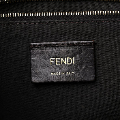 Fendi Pequin Spalmati Vitello Flamingo Shoulder Bag Tobacco Blue Neon 6 of 17