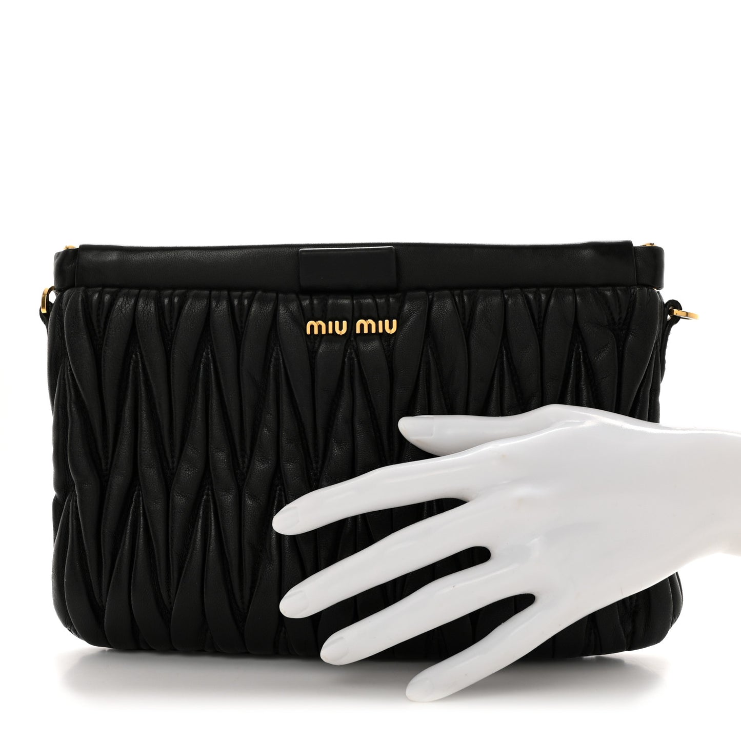 Nappa Matelasse Crossbody Clutch Black