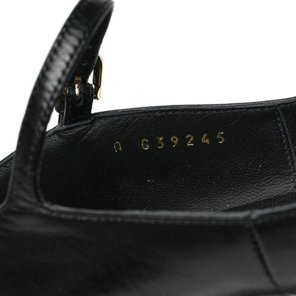 Chanel Shiny Goatskin Pearls Cap Toe Open Slingback Pumps 39.5 Black 8 of 8