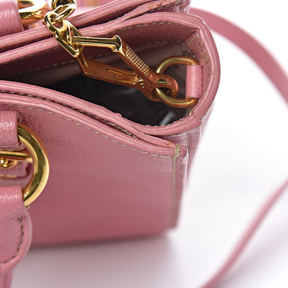 Miu Miu Goatskin Madras Shopping Tote Rosa 18 of 22