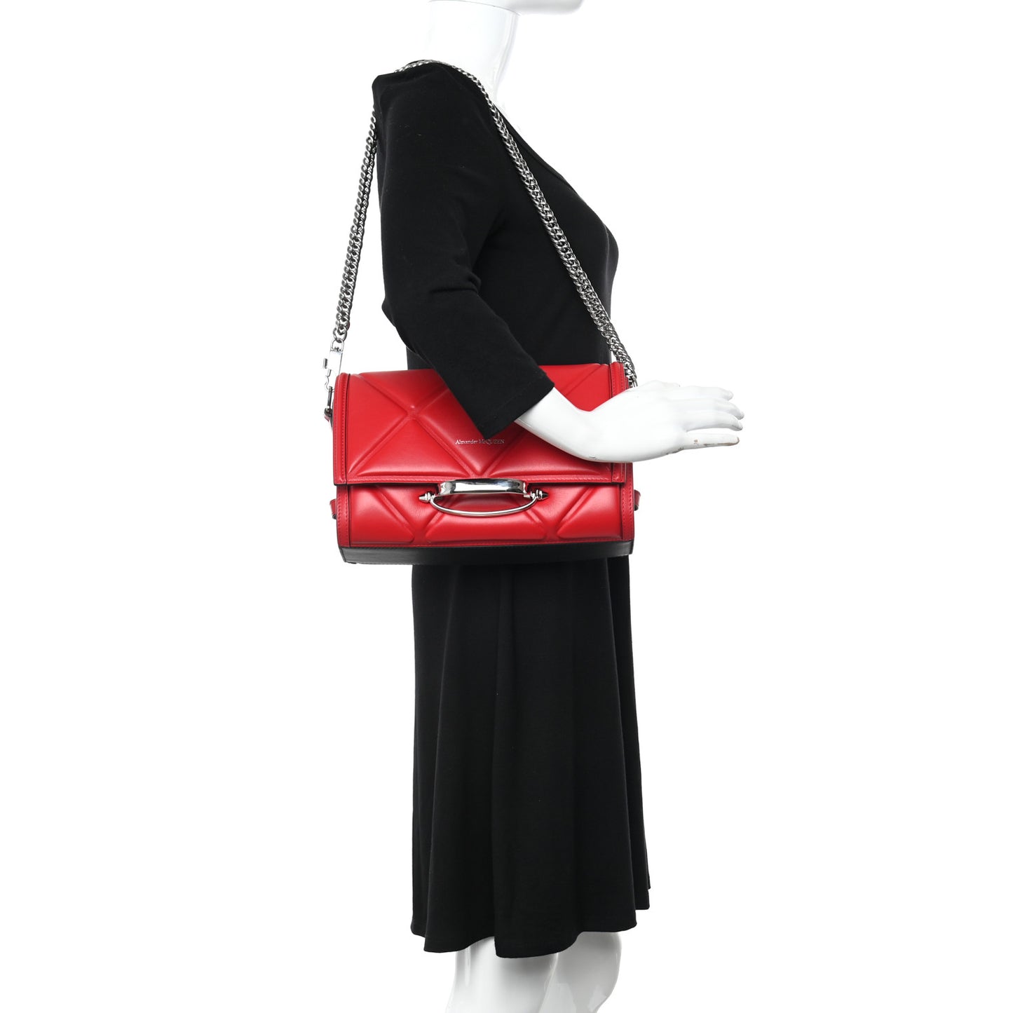 Calfskin The Story Quilted Shoulder Bag Red