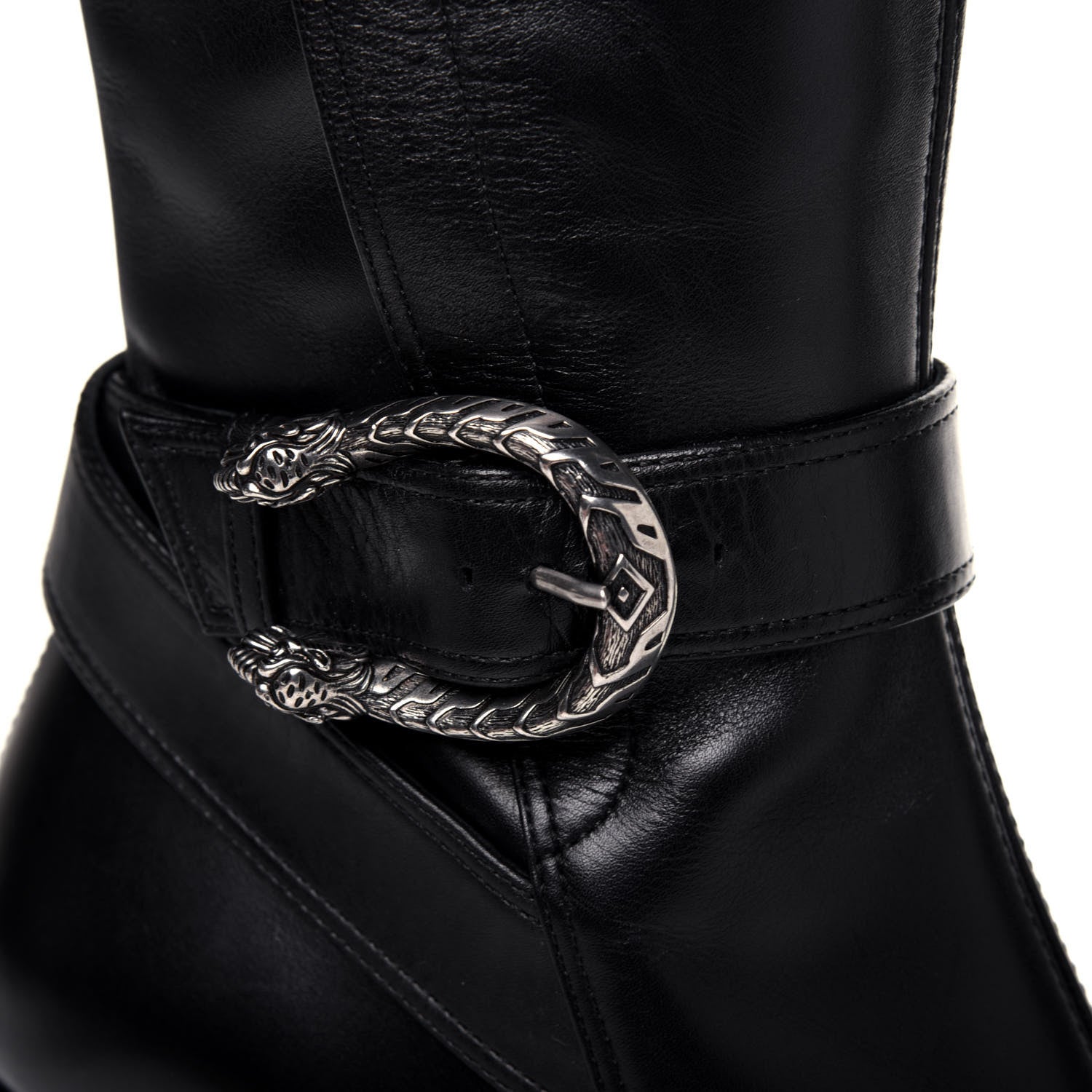 Gucci Calfskin Dionysus Elizabeth Knee High Boots 38 Black 12 of 17
