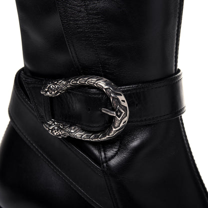 Gucci Calfskin Dionysus Elizabeth Knee High Boots 38 Black 12 of 17