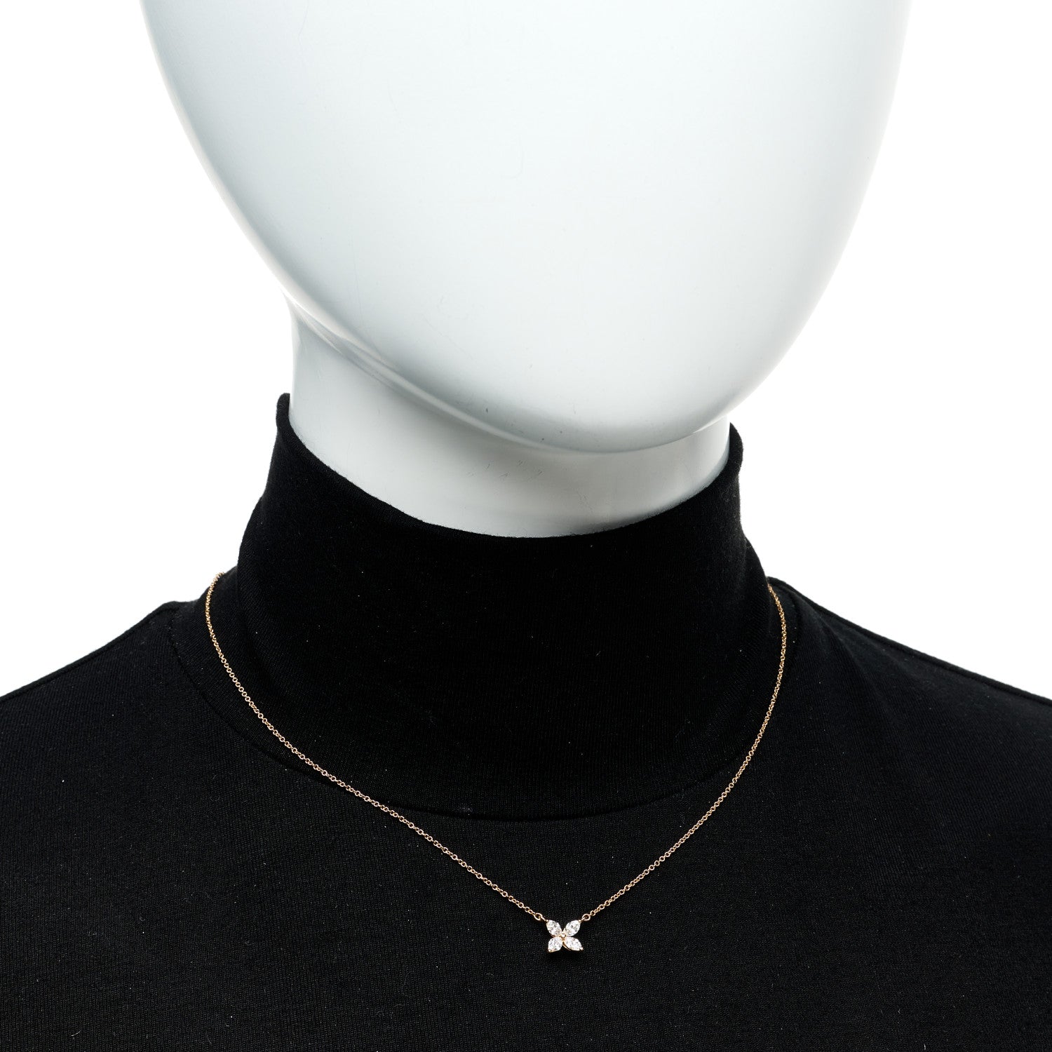 Tiffany 18K Rose Gold Diamond Small Victoria Necklace 2 of 6