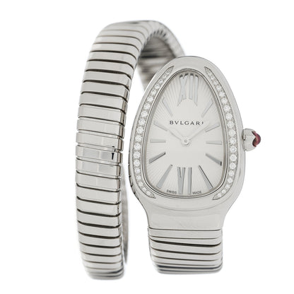 Bulgari Stainless Steel Diamond Bezel 35mm Serpenti Tubogas Quartz Watch 1 of 5