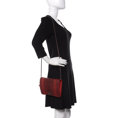 Chanel Karung Quilted Clutch Flap Red 2 of 13