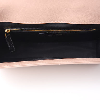 Saint Laurent Grain De Poudre Matelasse Chevron Large Monogram Satchel Pale Pink 5 of 11