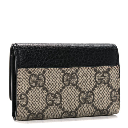 Gucci Dollar Calfskin GG Supreme Monogram GG Marmont 6 Key Holder Case Black Beige Ebony 3 of 8