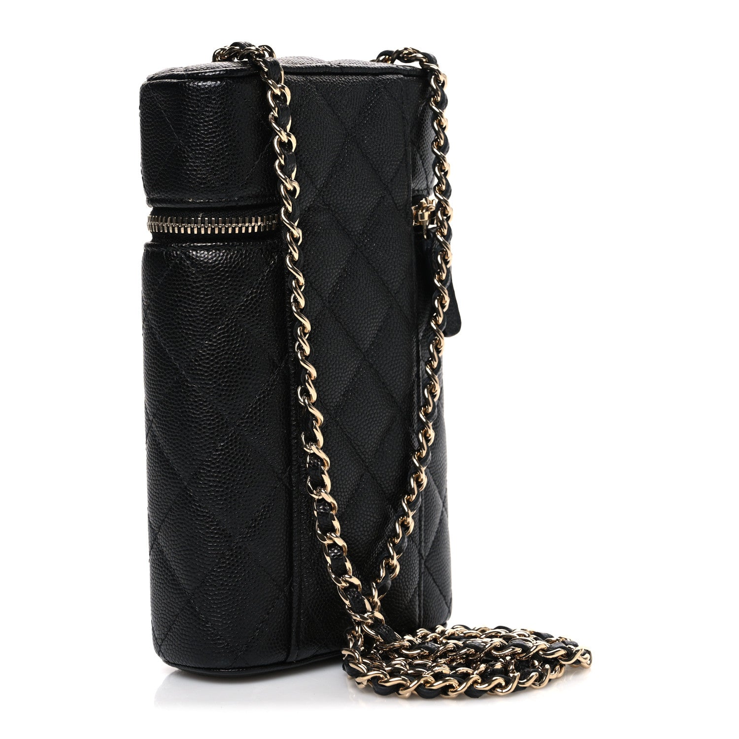 Chanel Caviar Quilted Phone Holder With Chain Black 3 of 10
