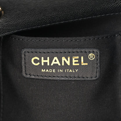 Chanel Shiny Caviar Quilted Small Pockets Drawstring Backpack Black 6 of 11