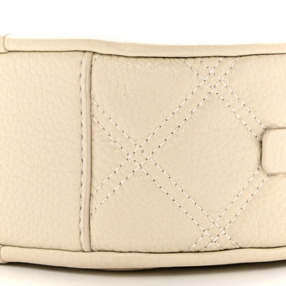Marc Jacobs Grained Calfskin Quilted The Status Round Crossbody Oatmilk 11 of 12
