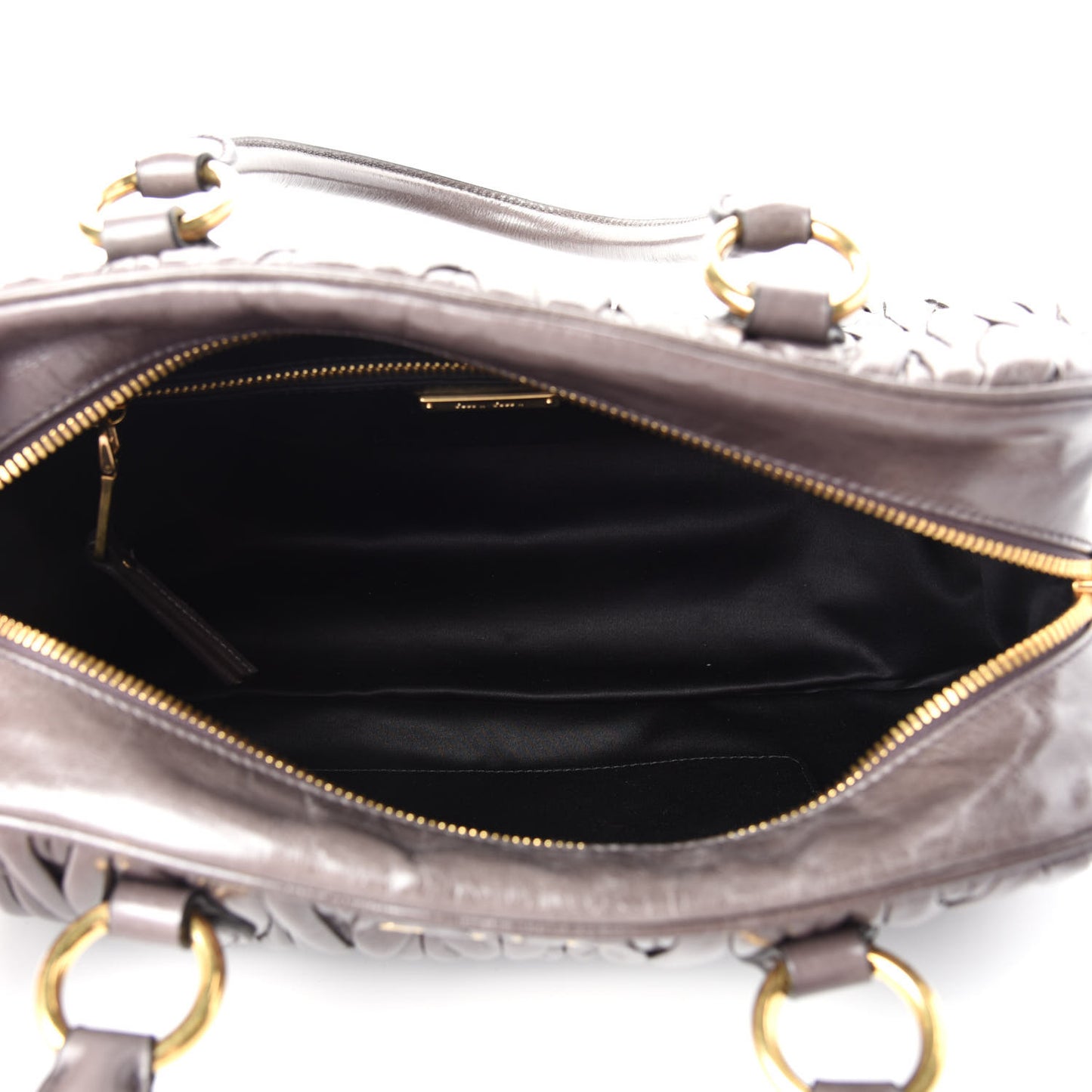 Nappa Matelasse Lux Top Handle Bowler Fumo