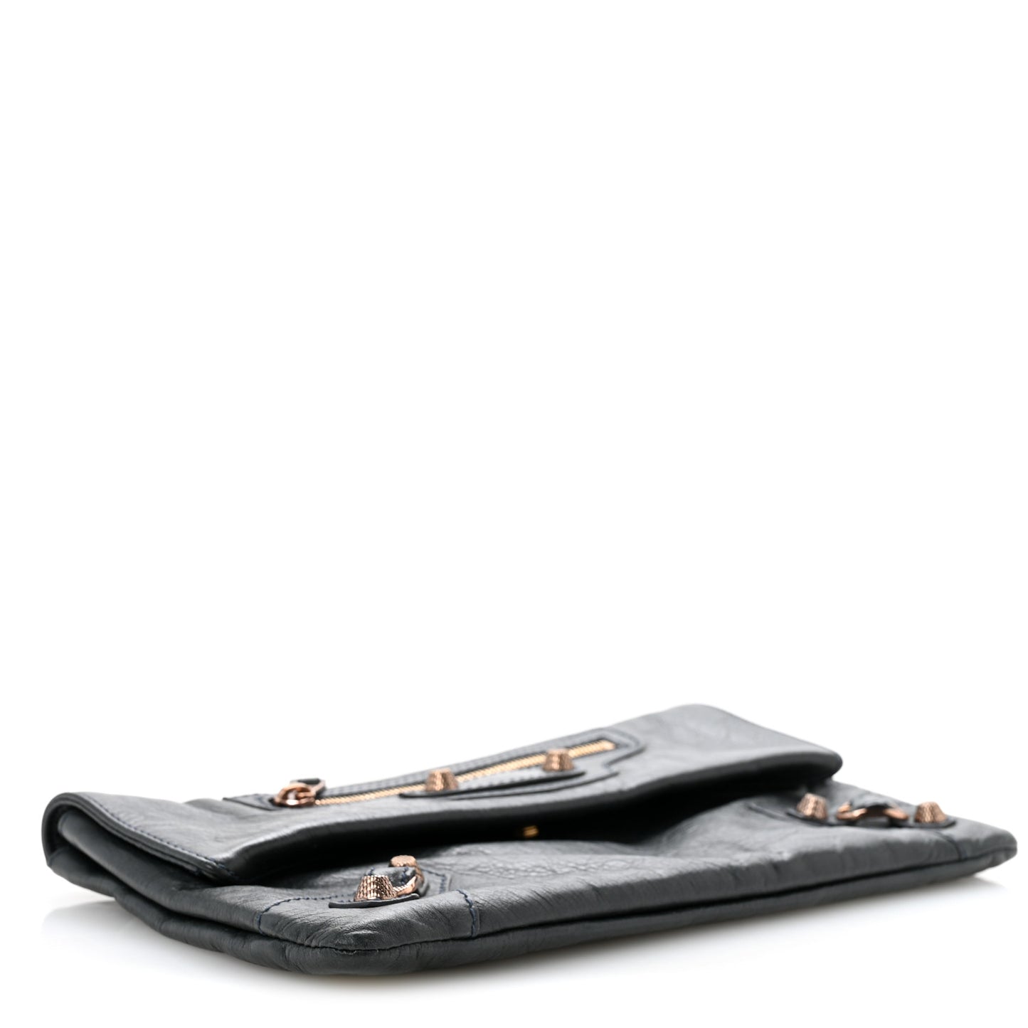 Agneau Giant 12 Rose Gold Hardware Envelope Clutch Anthracite