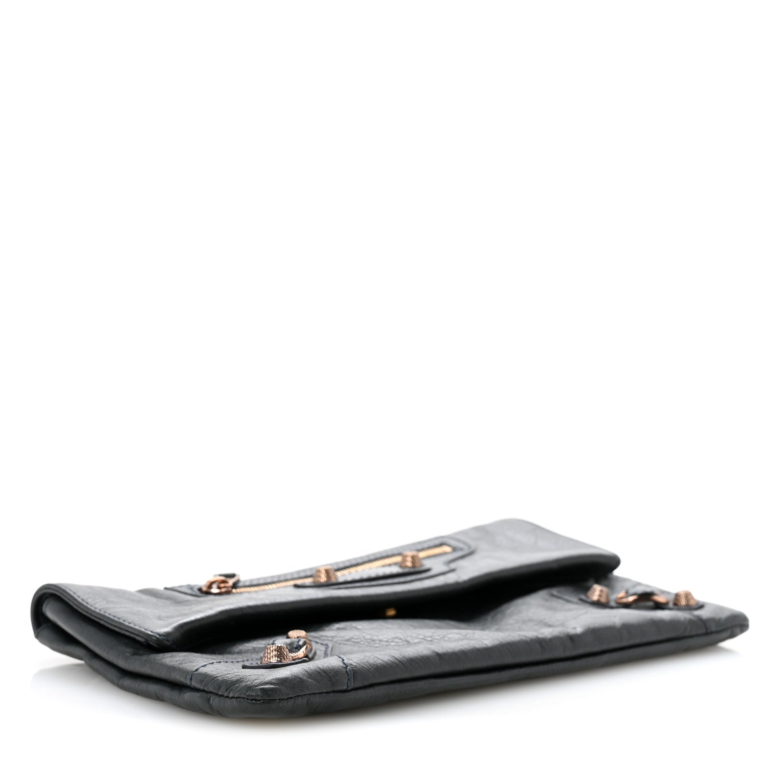 Balenciaga Agneau Giant 12 Rose Gold Hardware Envelope Clutch Anthracite 5 of 14