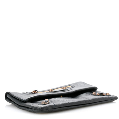 Balenciaga Agneau Giant 12 Rose Gold Hardware Envelope Clutch Anthracite 5 of 14