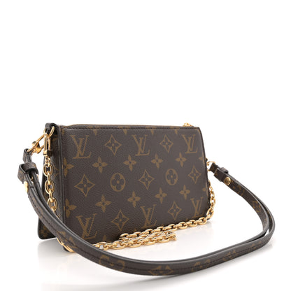 Louis Vuitton Monogram Calfskin Embossed Lexington Pouch Blue Green 2 of 9