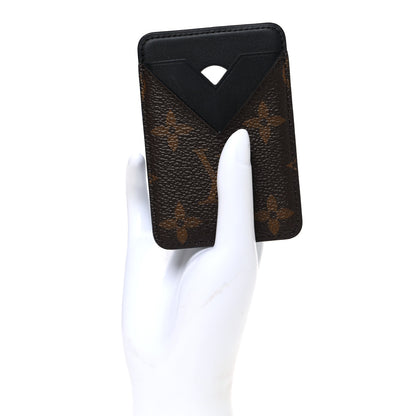 Louis Vuitton Monogram Macassar Magnetic Card Holder Black 2 of 7