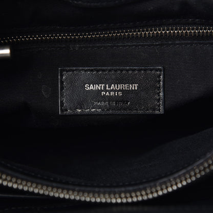 Saint Laurent Calfskin Y Quilted Monogram Small Loulou Shopper Black 9 of 14