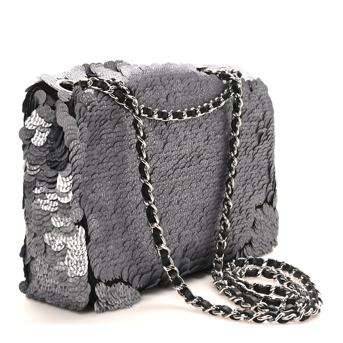 Sequin Small Single Flap Silver