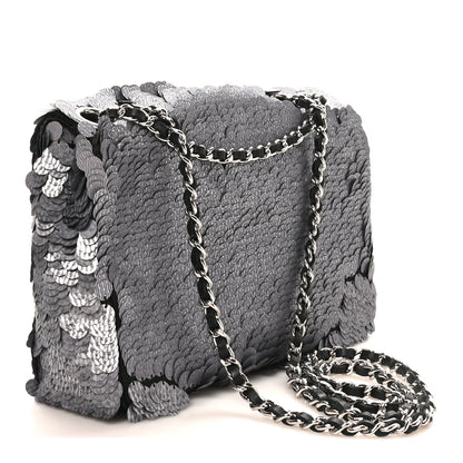 Chanel Sequin Small Single Flap Silver 3 of 10