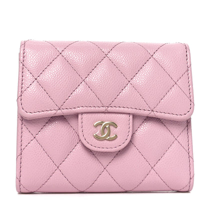 Chanel Caviar Quilted Compact Flap Wallet Light Pink 1 of 9