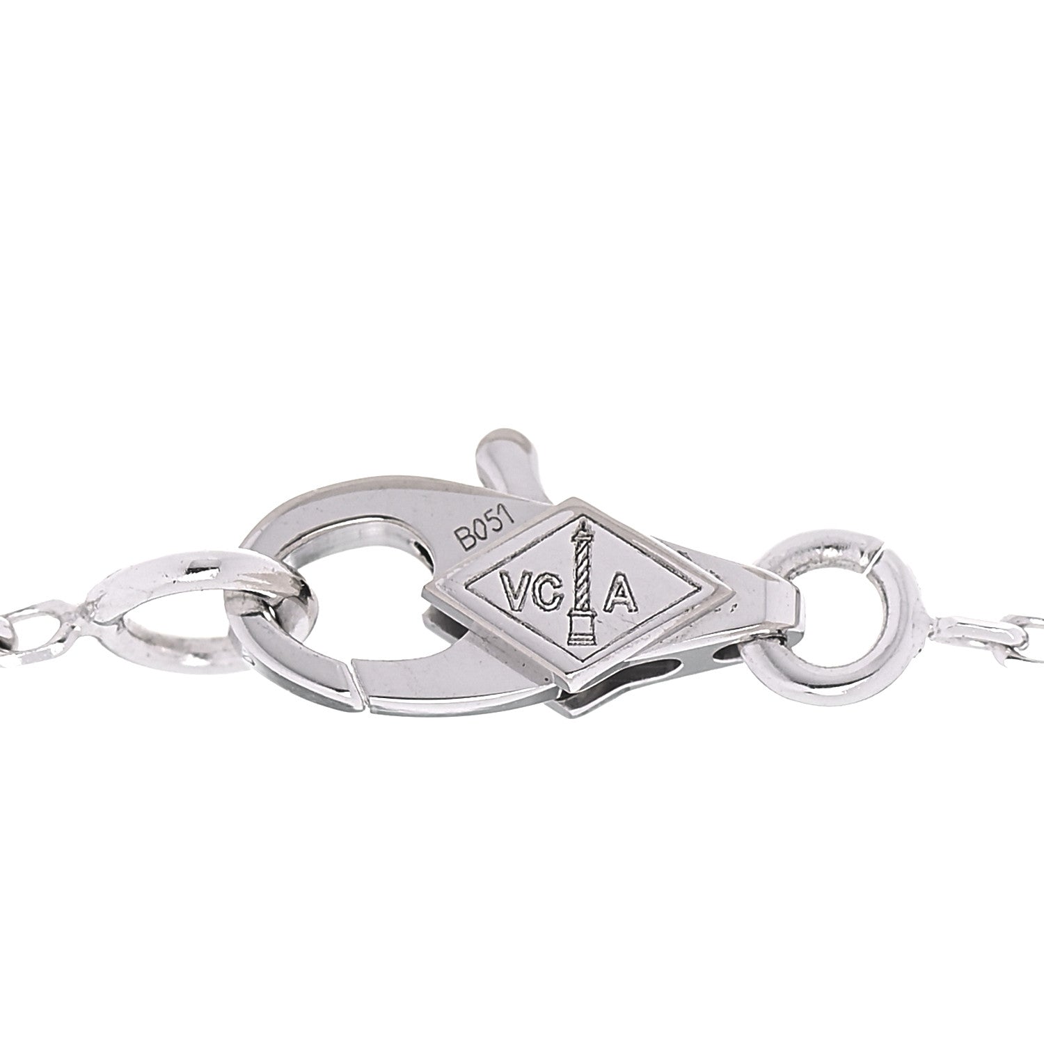 Van Cleef & Arpels 18K White Gold Diamond Sweet Alhambra Pendant Necklace 4 of 8