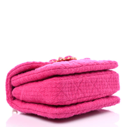 Chanel Cashmere Tweed Quilted Mini Bijoux Flap Fuchsia 4 of 9