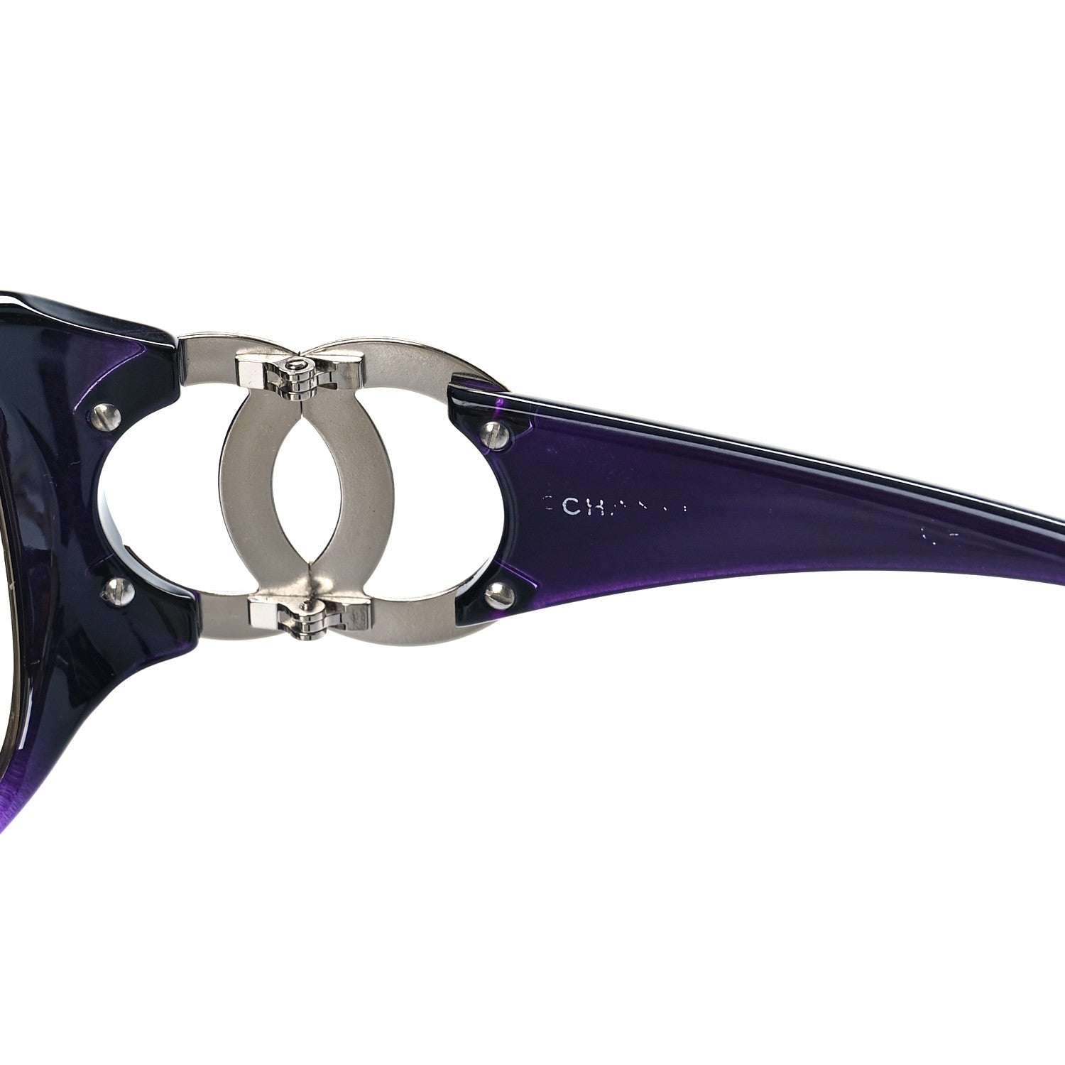 Chanel Acetate CC Sunglasses 6014 Black Purple 5 of 5