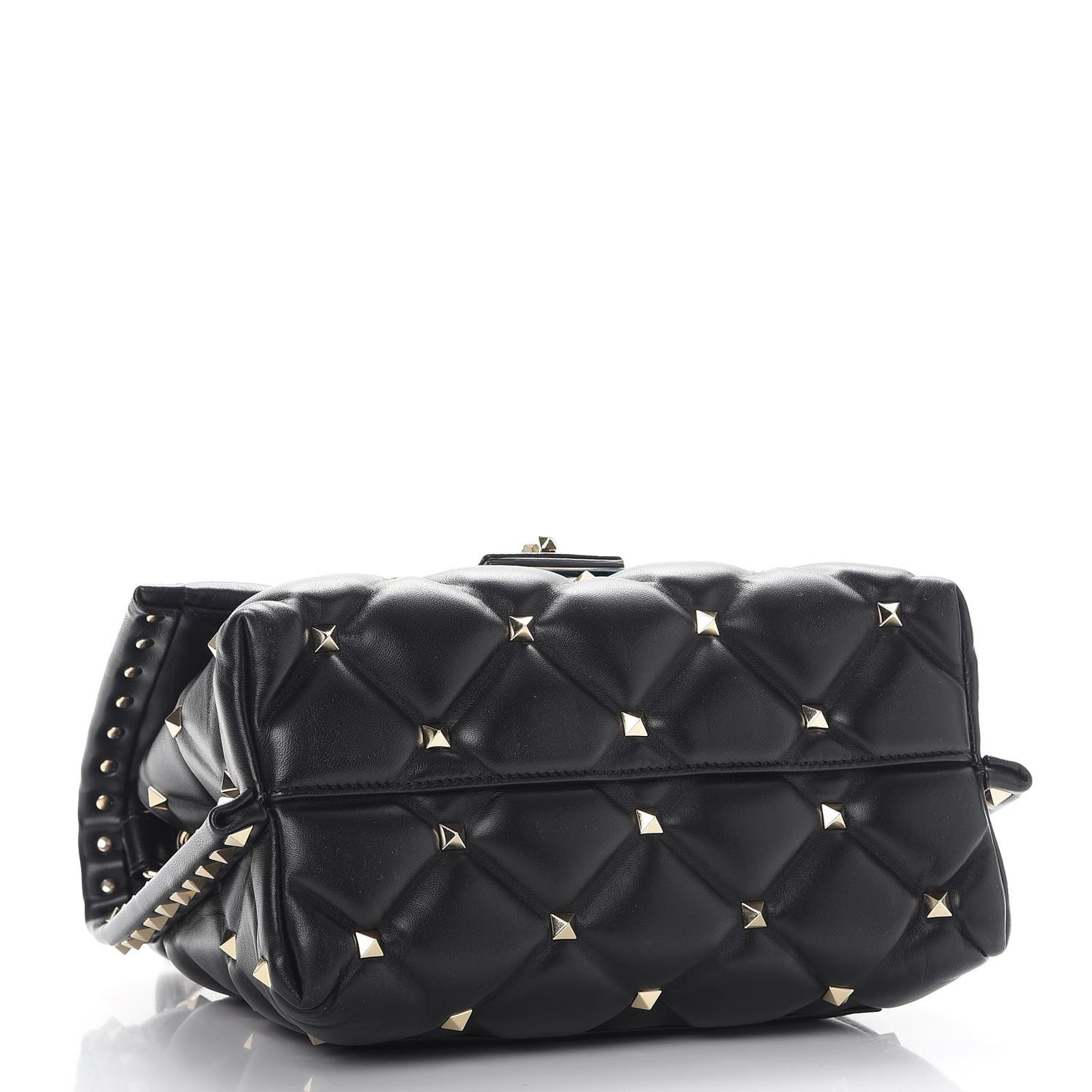 Lambskin VLTN Print Candystud Top Handle Bag Black