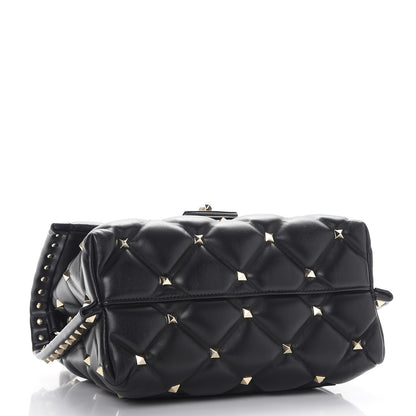 Valentino Garavani Lambskin VLTN Print Candystud Top Handle Bag Black 4 of 7