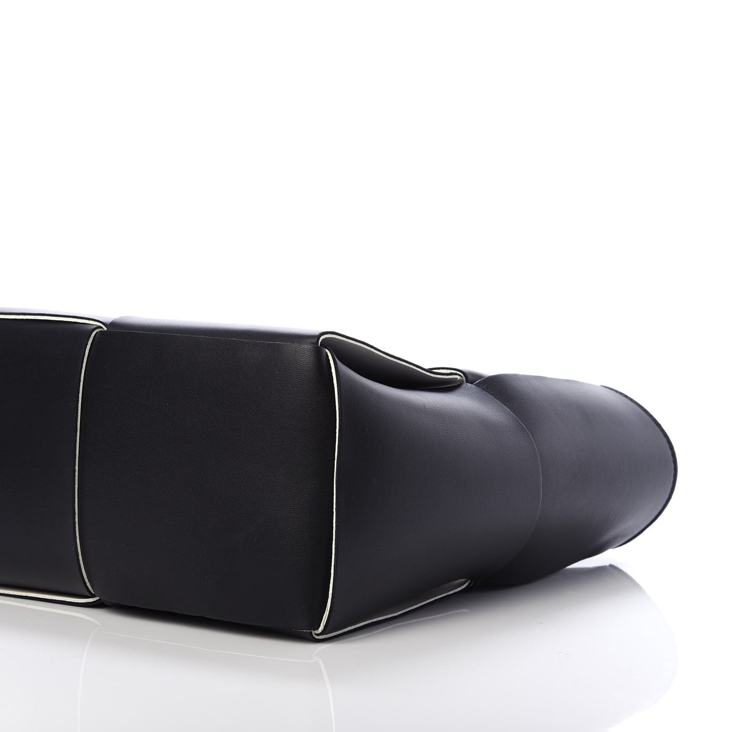 Nappa Maxi Intrecciato Arco Tote Black White
