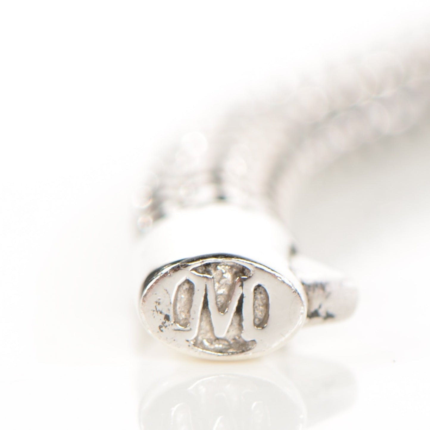 Sterling Silver Pave Diamond Extra Small Classic Chain Clasp Bracelet M