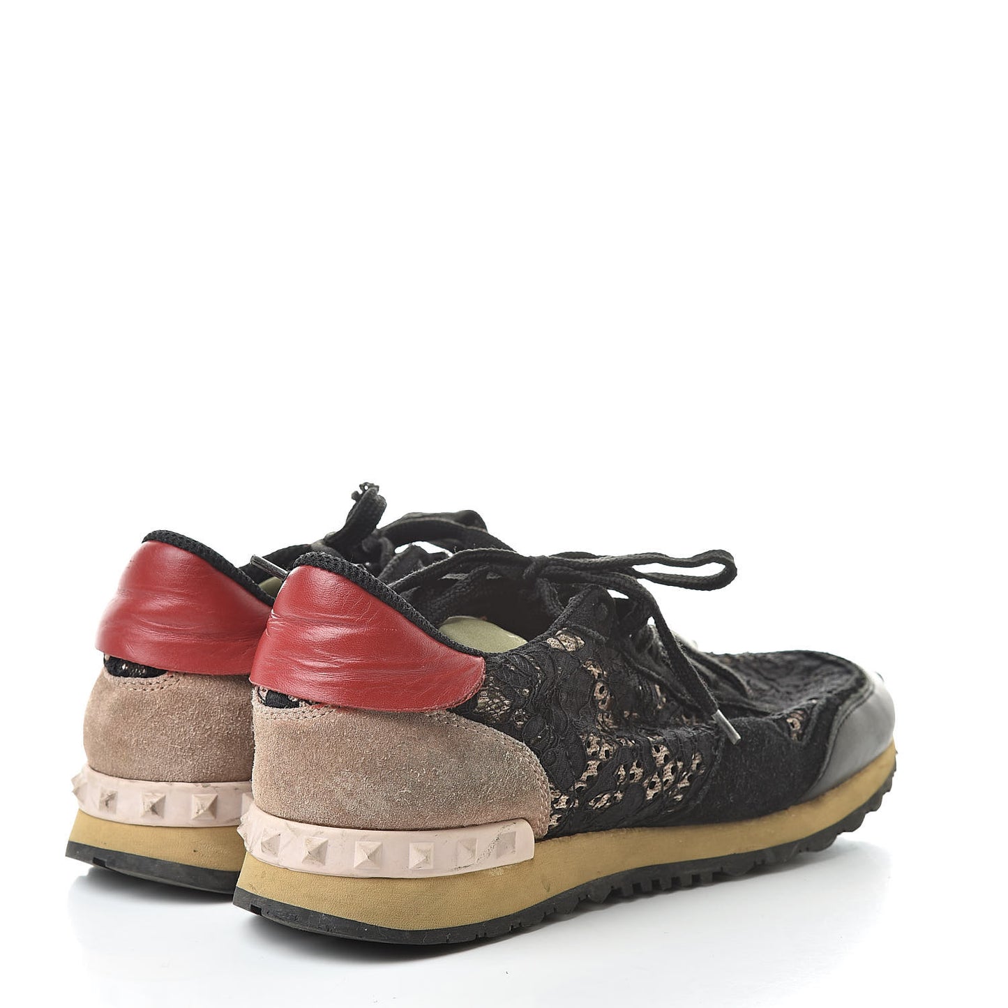 Macrame Lace Suede Womens Rockrunner Sneakers 38 Black