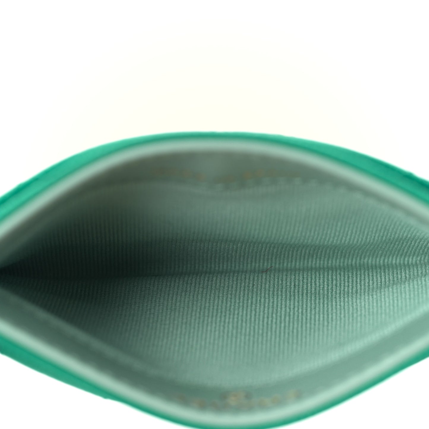 Caviar Metal Perforated Quilted CC Card Holder Green