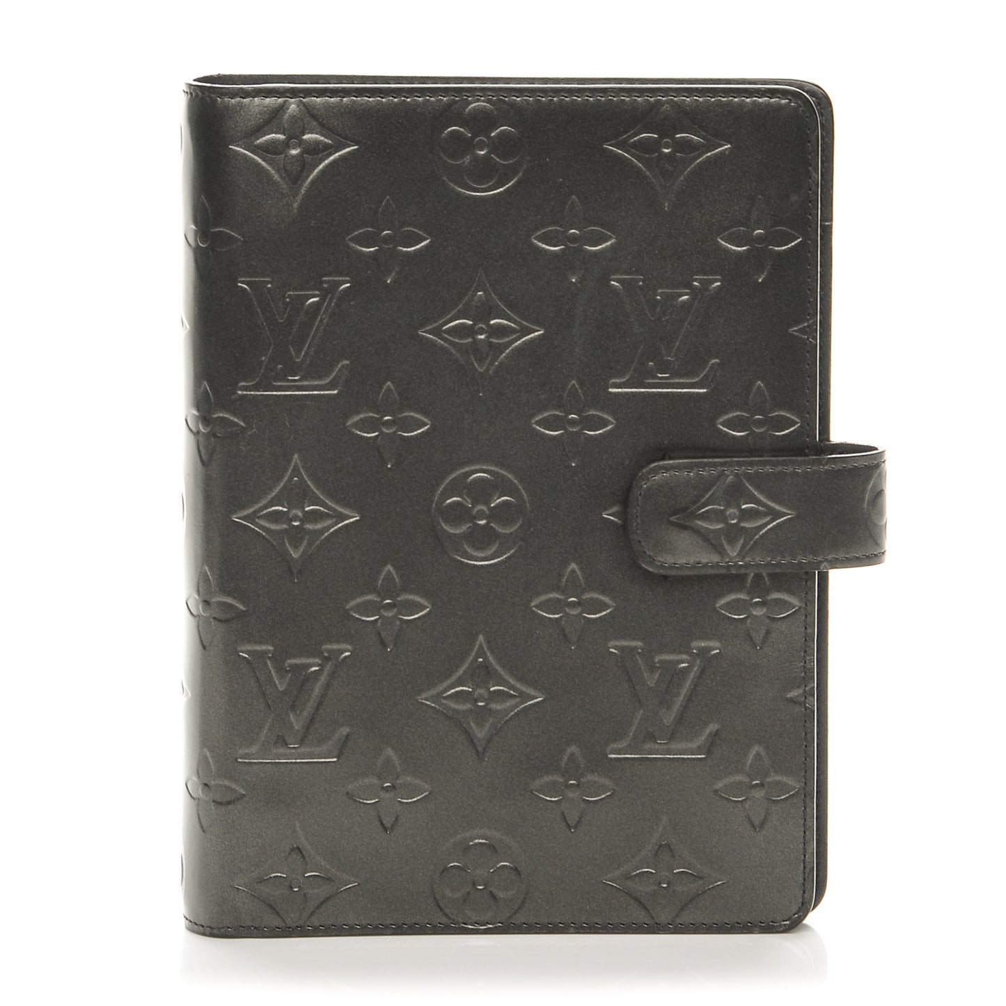 Mat Monogram Medium Ring Agenda Cover Black