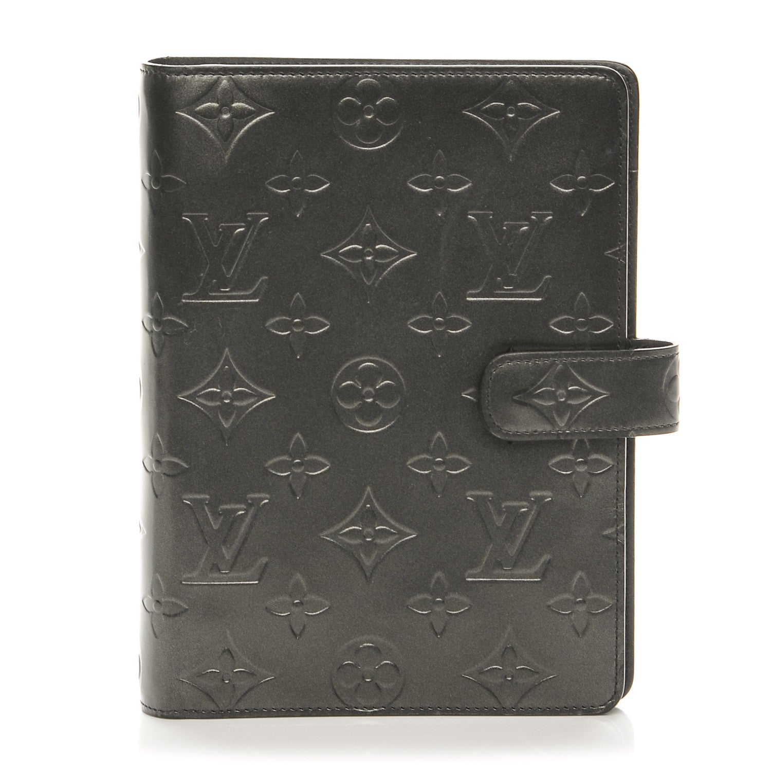 Louis Vuitton Mat Monogram Medium Ring Agenda Cover Black 1 of 10
