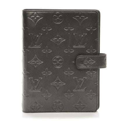 Louis Vuitton Mat Monogram Medium Ring Agenda Cover Black 1 of 10