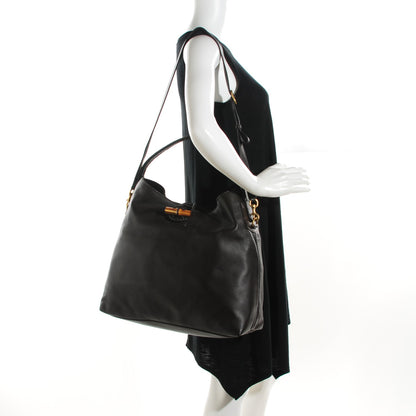 Gucci Deerskin Large Hip Bamboo Hobo Dark Cocoa 2 of 7