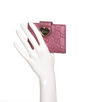 Gucci Metallic Soft Guccissima Heart Travel Wallet Fresia Rose 2 of 11