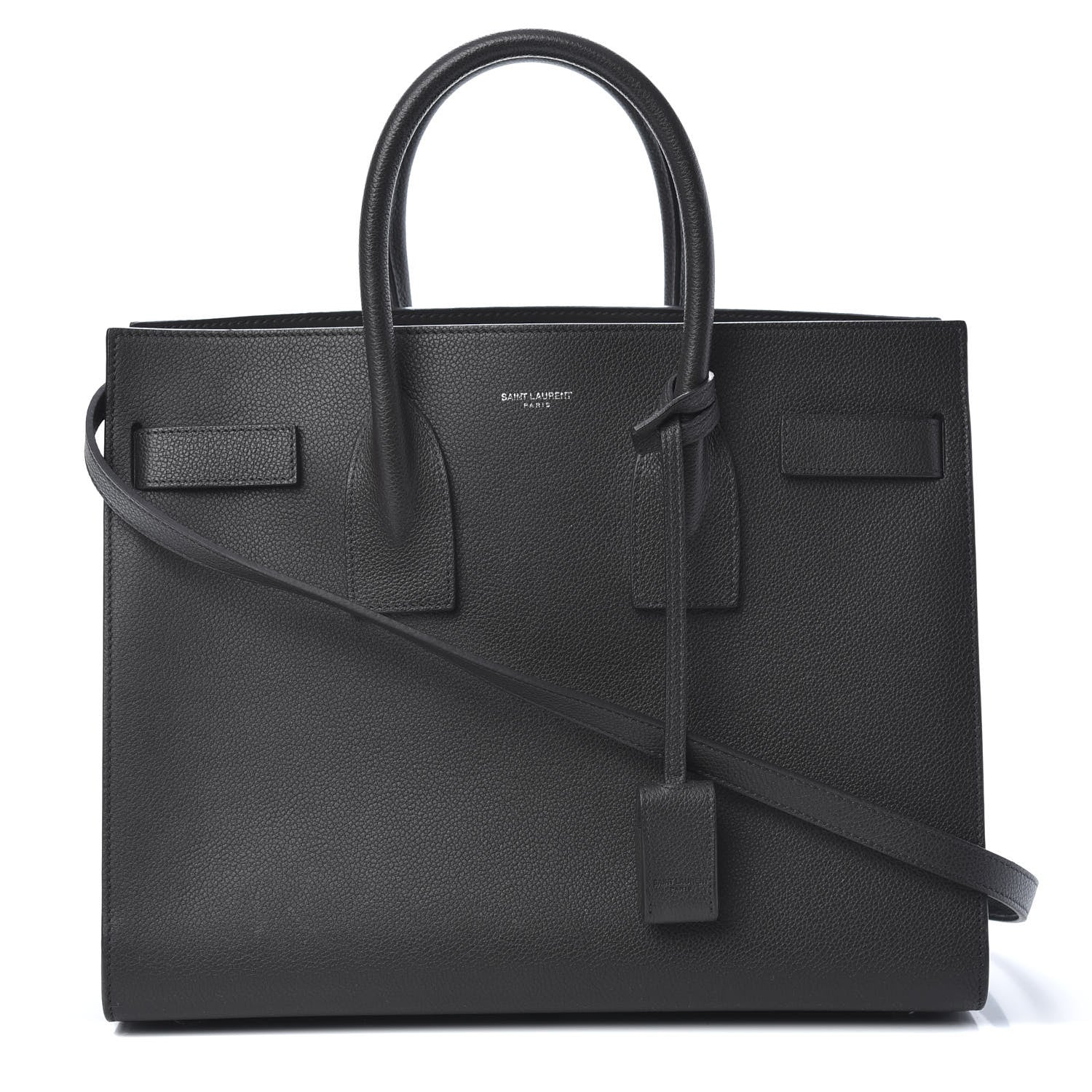 Saint Laurent Grained Calfskin Small Sac De Jour Coal 1 of 9