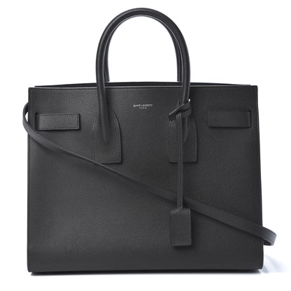 Saint Laurent Grained Calfskin Small Sac De Jour Coal 1 of 9