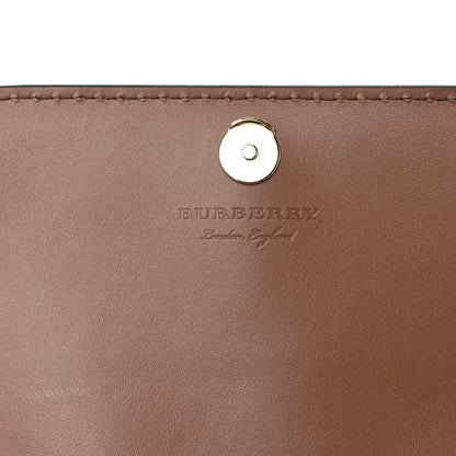 Burberry Grained Calfskin House Check Tartan Mix Hampshire Wallet On Chain Tan 6 of 11