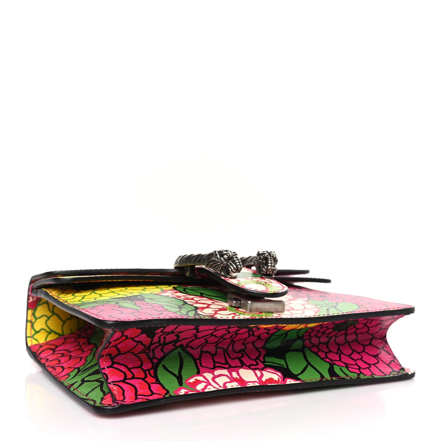 X KEN SCOTT Textured Calfskin Pomponica Print Dionysus Shoulder Bag Multicolor