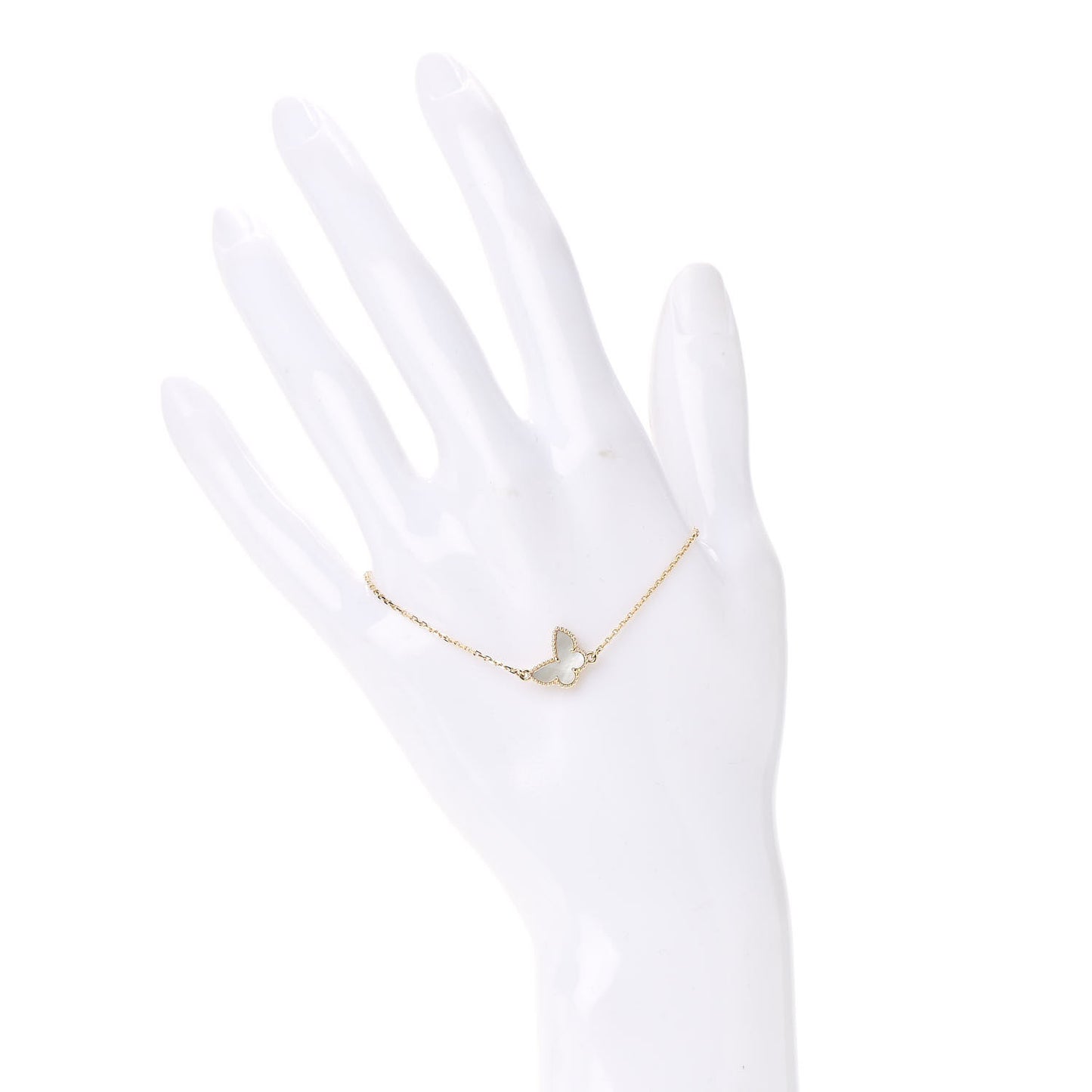 18K Yellow Gold Mother of Pearl Sweet Alhambra Butterfly Bracelet