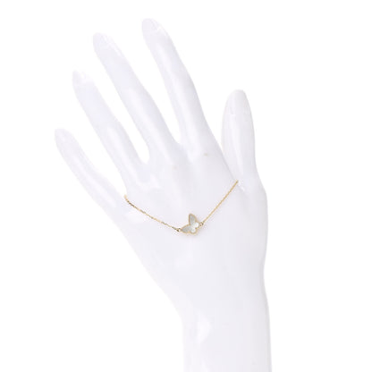 Van Cleef & Arpels 18K Yellow Gold Mother of Pearl Sweet Alhambra Butterfly Bracelet 2 of 7