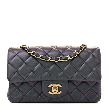 Chanel Iridescent Lambskin Quilted Mini Rectangular Flap Black 1 of 10