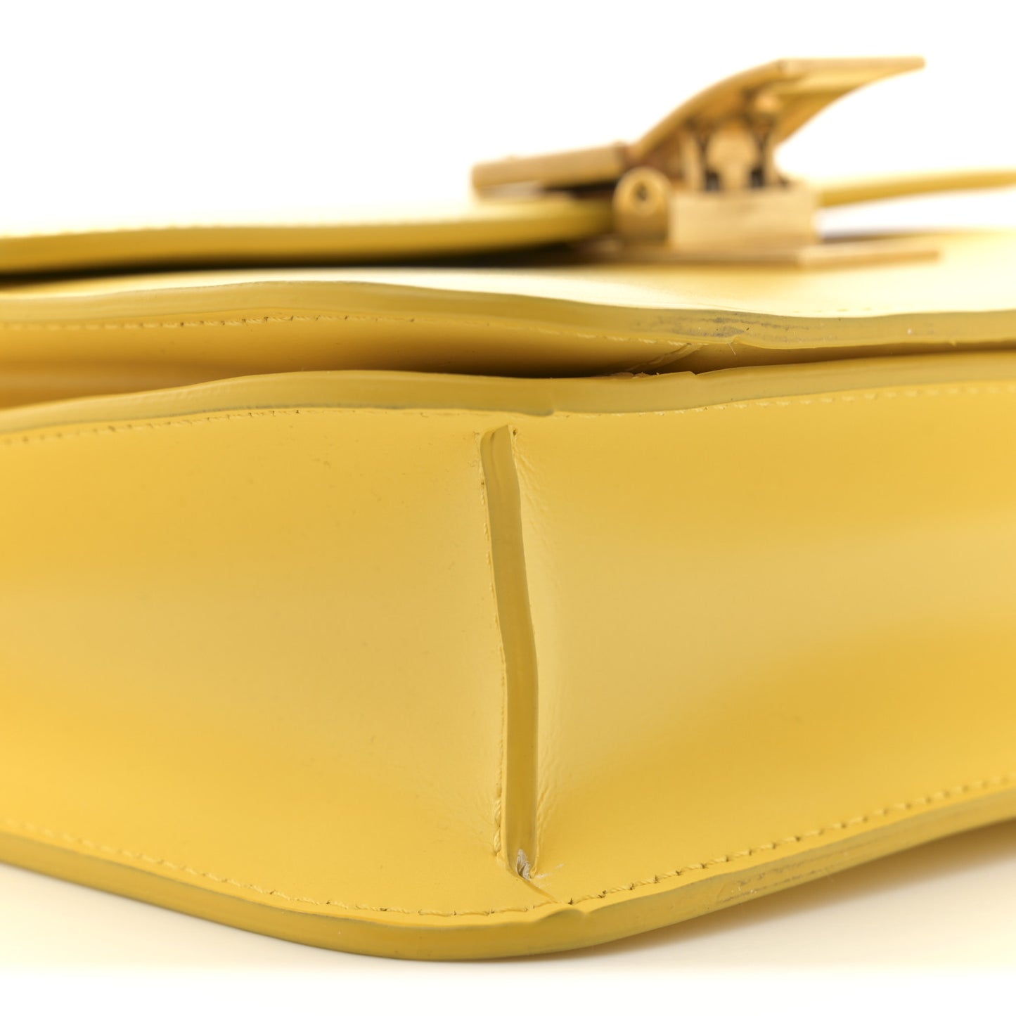 Box Calfskin Teen Classic Box Flap Bag Yellow